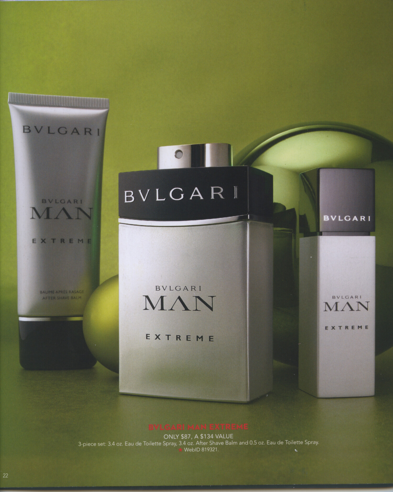 National advertising tear sheet for BVLGARI Man Extreme fragrance on a green background, Macy's print campaign. Brand campaign photography by Jason Guffy.