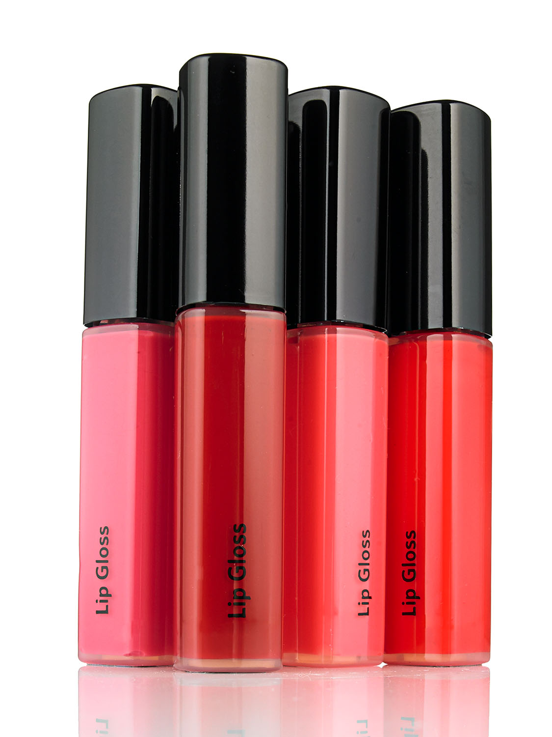 Red lip gloss beauty product photography on a white background, professional beauty photographer. Jason Guffy Photography.
