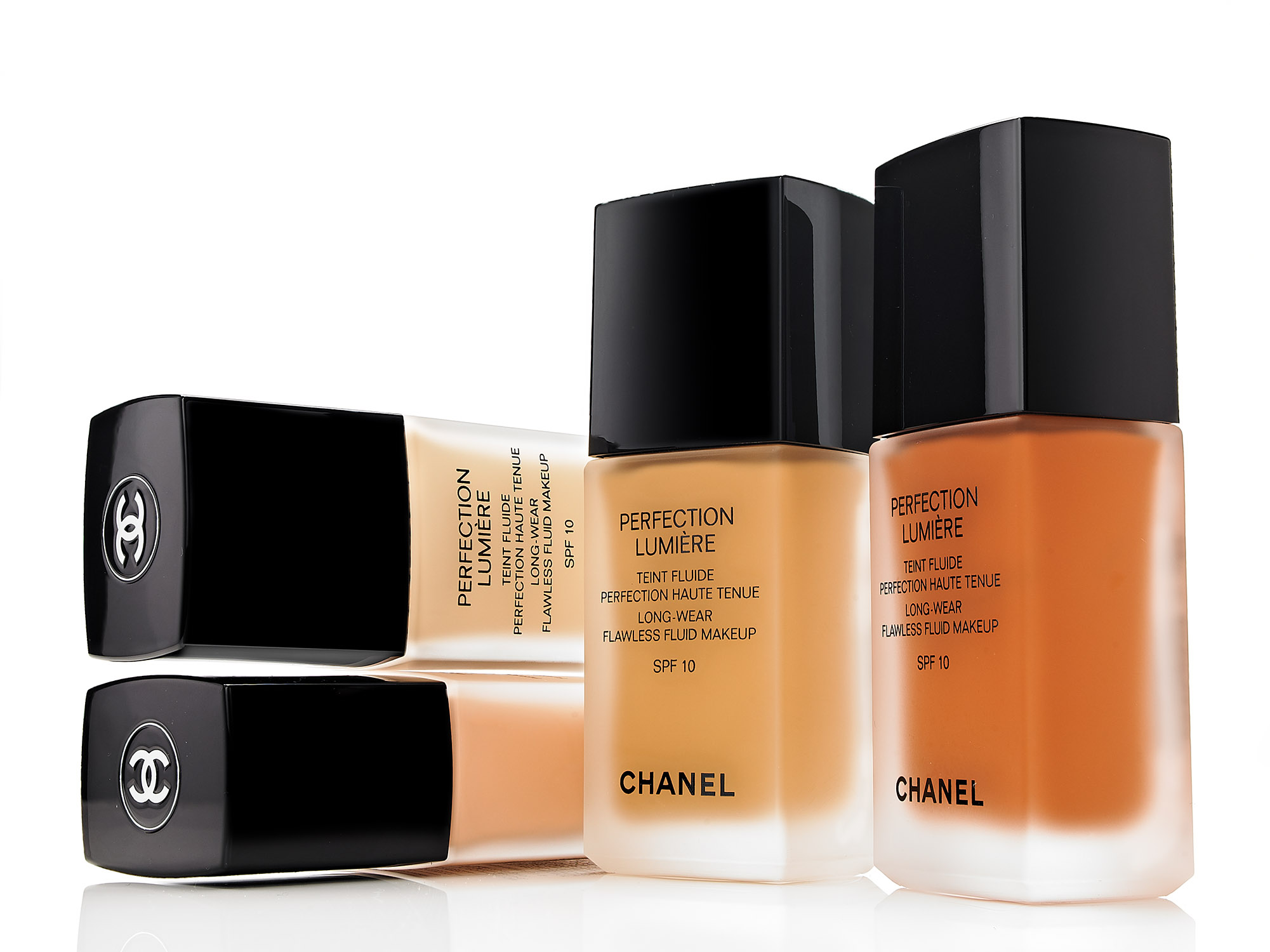 Chanel luxury skincare product collection photography for beauty advertising. Commercial product photography, San Diego.
