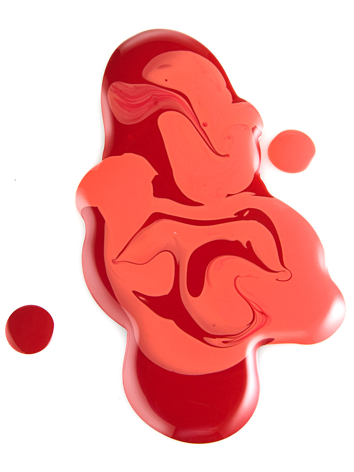 Chanel red nail polish with dramatic spill, styled beauty product photography for luxury advertising. Beauty product photography for advertising.