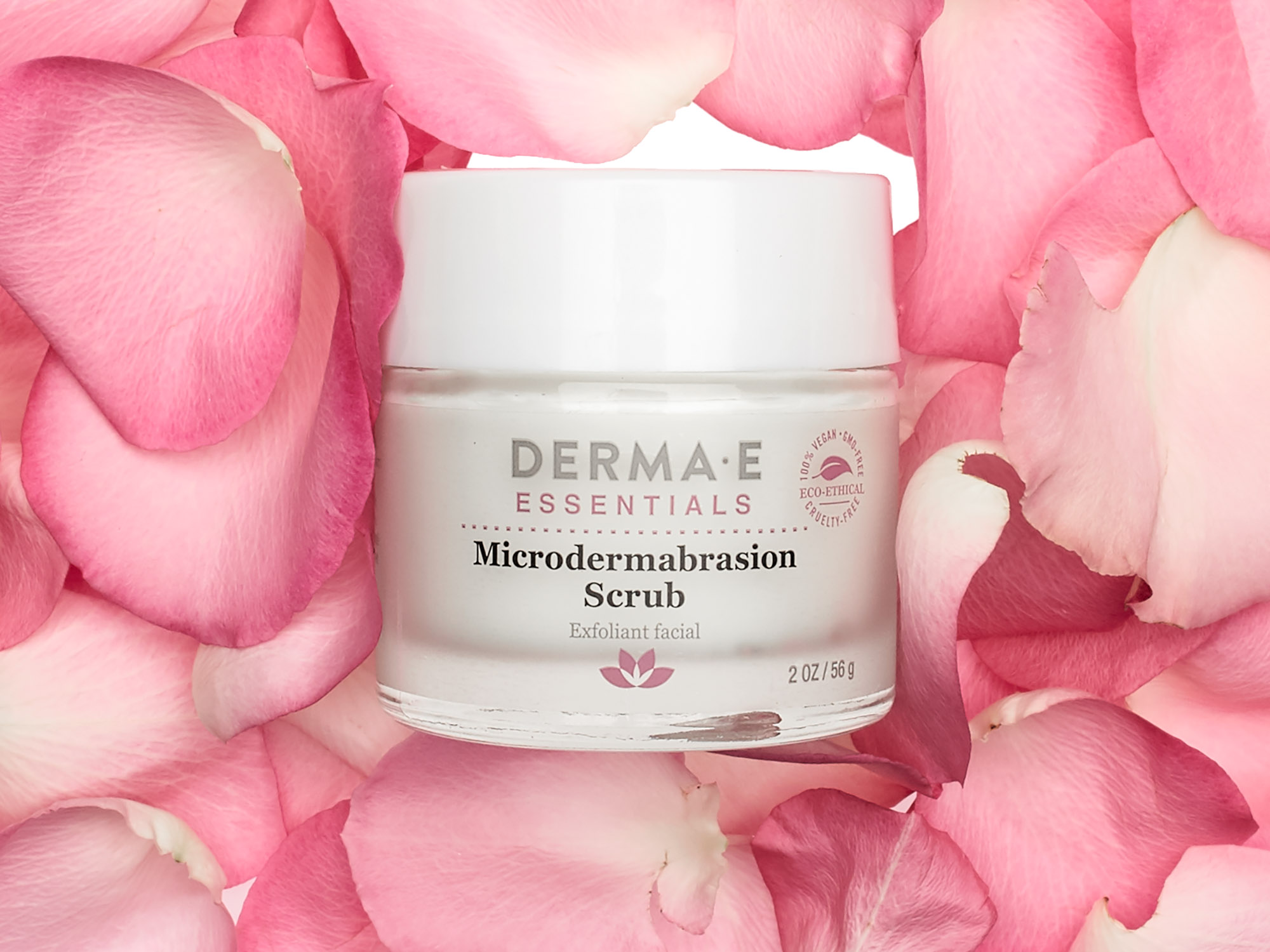 Derma-E microdermabrasion scrub skincare product photography for e-commerce and beauty advertising. Jason Guffy Photography.
