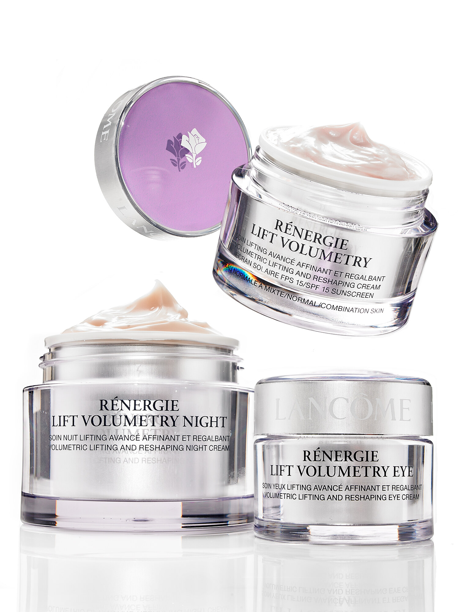 Lancôme skincare product collection photography for beauty advertising and e-commerce. Jason Guffy commercial photographer, San Diego.