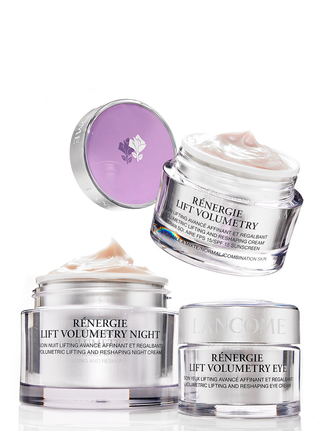 Lancôme skincare product collection photography for beauty advertising and e-commerce. Jason Guffy commercial photographer, San Diego.